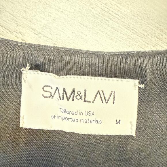 Sam and Lavi medium navy slip dress leopard mini boho vacation resort cottage - Picture 6 of 10